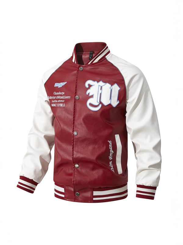 Geacă de piele PU la modă, stil american, stil High Street, pentru bărbați și femei, cu guler vertical, pentru cupluri, jachetă de motocicletă, marcă la modă, pentru bărbați