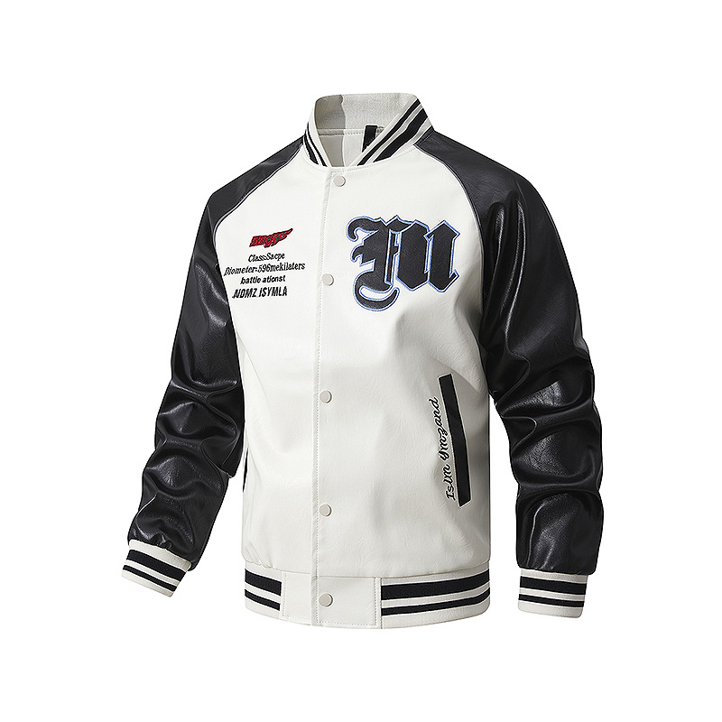 Plus size prekogranična američka stilska moderna jakna od PU kože za muškarce i žene istog stila s vertikalnim ovratnikom za parove, motociklistička jakna za muškarce, trendi brend