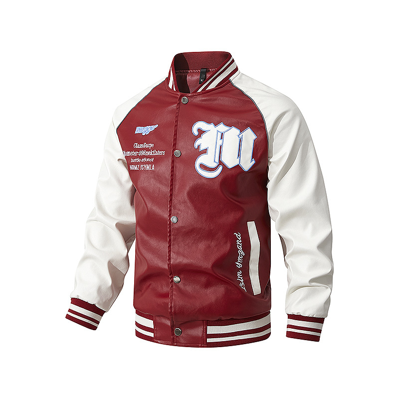 Plus size prekogranična američka stilska moderna jakna od PU kože za muškarce i žene istog stila s vertikalnim ovratnikom za parove, motociklistička jakna za muškarce, trendi brend