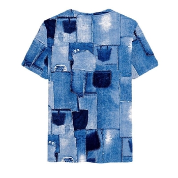 Hiphopi alternatiivse moeplaaster 3D-prindiga suvine meeste T-särk, tänavatrend, vabaaja lühikeste varrukatega O-kraega loominguline riietus