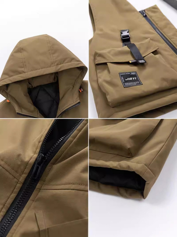 Medvilninė liemenė Retro daugiakišenė darbo liemenė vyrams madinga prekės ženklo gatvės laisva viršutinių drabužių plius trąšų prailginanti medvilninė striukė tarpvalstybinė