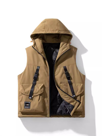 Medvilninė liemenė Retro daugiakišenė darbo liemenė vyrams madinga prekės ženklo gatvės laisva viršutinių drabužių plius trąšų prailginanti medvilninė striukė tarpvalstybinė