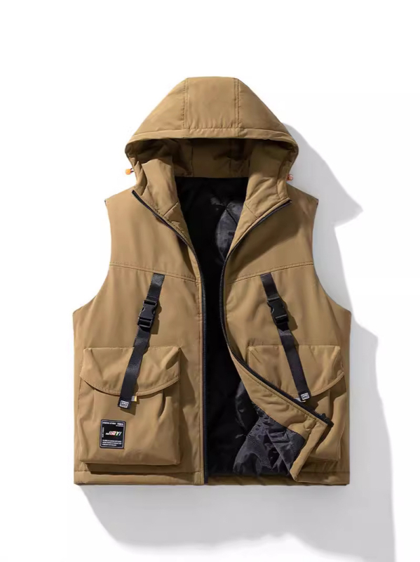 Medvilninė liemenė Retro daugiakišenė darbo liemenė vyrams madinga prekės ženklo gatvės laisva viršutinių drabužių plius trąšų prailginanti medvilninė striukė tarpvalstybinė