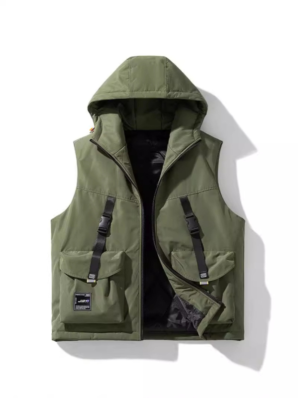 Medvilninė liemenė Retro daugiakišenė darbo liemenė vyrams madinga prekės ženklo gatvės laisva viršutinių drabužių plius trąšų prailginanti medvilninė striukė tarpvalstybinė