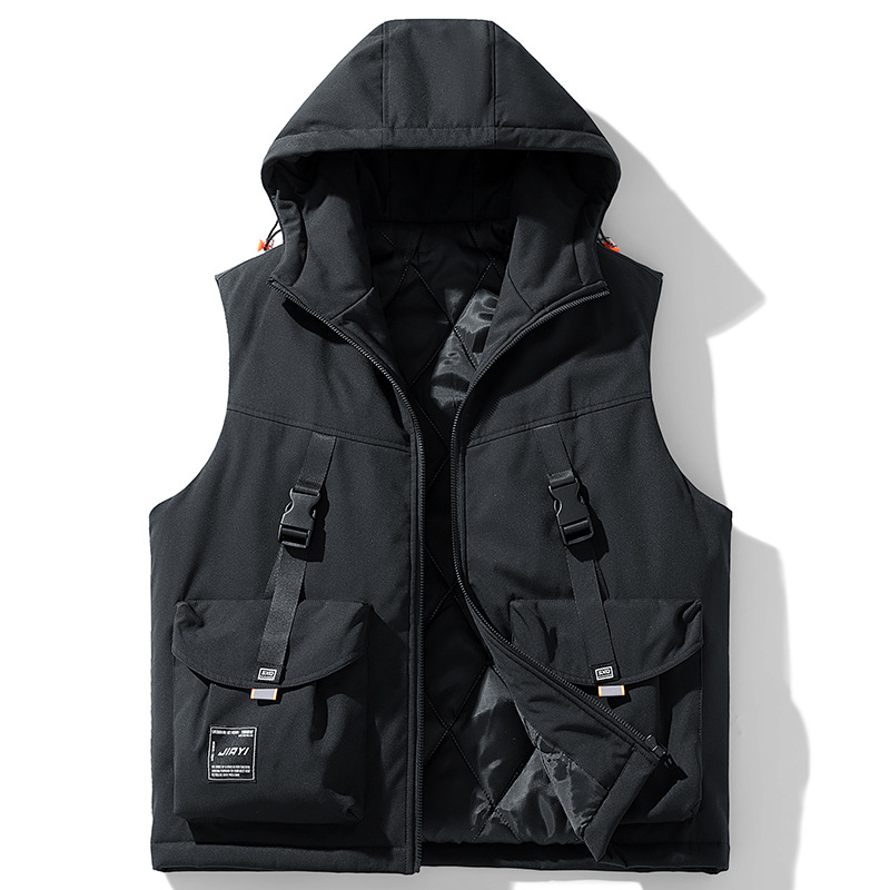 Medvilninė liemenė Retro daugiakišenė darbo liemenė vyrams madinga prekės ženklo gatvės laisva viršutinių drabužių plius trąšų prailginanti medvilninė striukė tarpvalstybinė