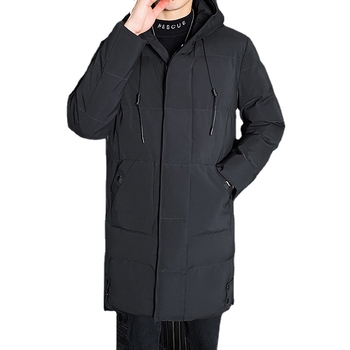 Ανδρικό παλτό 2021, χειμωνιάτικο, νεανικό και μεσήλικο, μπουφάν Tide με επένδυση από πούπουλο και βαμβάκι, μονόχρωμο, μακρύ, χαλαρό, βαμβακερό μπουφάν, ανδρικό, διασυνοριακό, χονδρικής