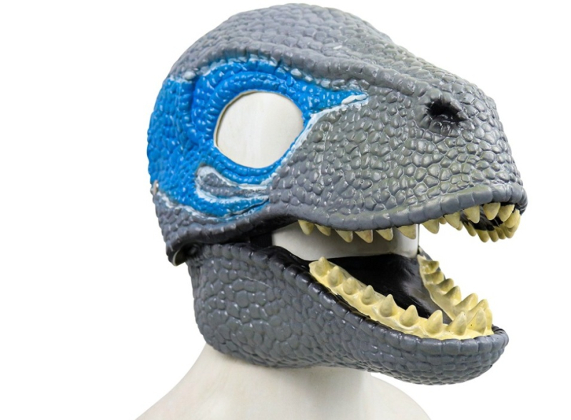 Амазонска маска за динозавър Велоцираптор с движеща се уста, животно за Хелоуин, маска на тиранозавър рекс, коледна шапка