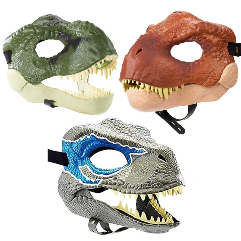 Μάσκα Δεινόσαυρου Velociraptor Amazon με Κινούμενο Στόμα και Ζώο Halloween, Μάσκα Τυραννόσαυρου Rex, Χριστουγεννιάτικα καλύμματα κεφαλής