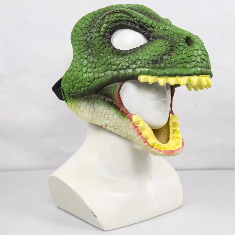 Амазонска маска за динозавър Велоцираптор с движеща се уста, животно за Хелоуин, маска на тиранозавър рекс, коледна шапка