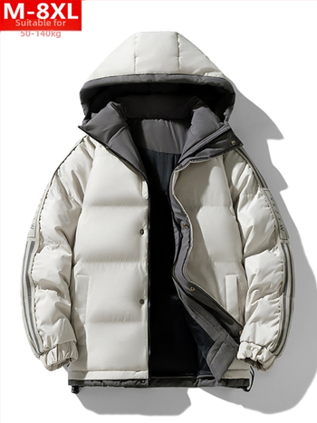 Χειμερινό, μοντέρνο ανδρικό παλτό σε στιλ Χονγκ Κονγκ, όμορφο, σε all-match χρώμα, με κουκούλα και βαμβακερή επένδυση, παχουλό, μεγάλο μέγεθος, συν ζεστό, βαμβακερό μπουφάν.