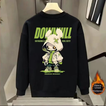 Мъжки топ отличителен ежедневен без качулка щампа универсален модерен марков суитчър пуловер висок клас кръгло деколте slim fit младежки дълъг ръкав