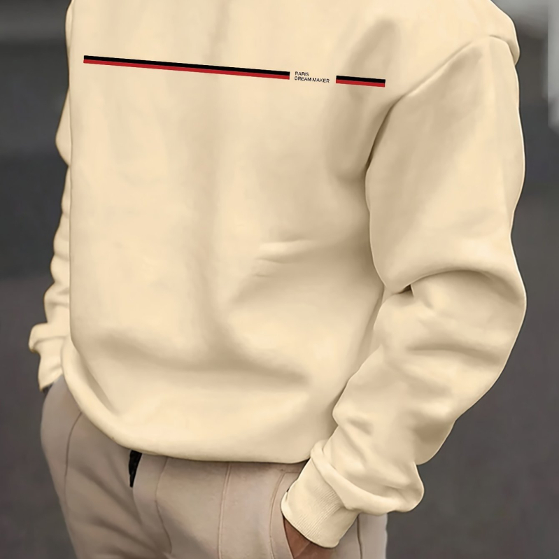 Meeste horisontaalselt triibuline ümara kaelusega Paris dressipluus - Ox Ki