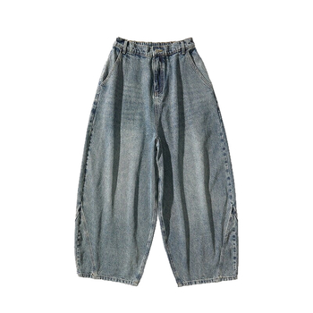 Meeste kevad- ja suvepükste pluss-suuruses Jaapani stiilis Harlani püksid, laiad piiriülesed paksud Hongkongi stiilis vabaaja laia säärega laternateksad