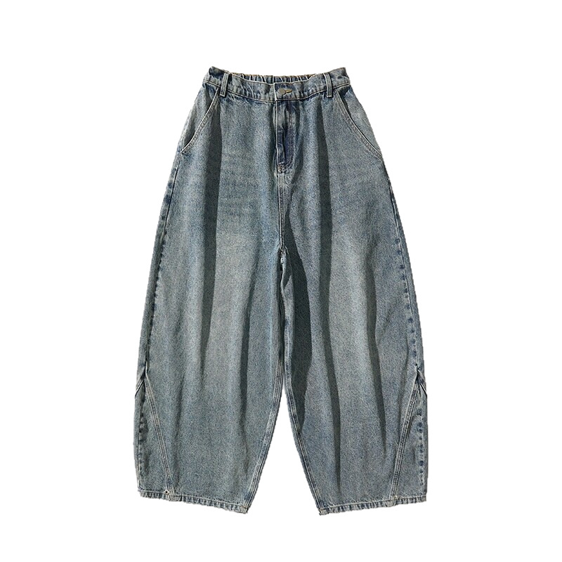 Meeste kevad- ja suvepükste pluss-suuruses Jaapani stiilis Harlani püksid, laiad piiriülesed paksud Hongkongi stiilis vabaaja laia säärega laternateksad