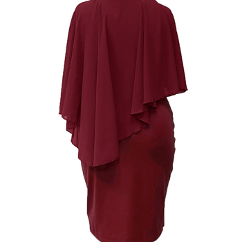 2025. aasta kevad- ja suve uus Euroopa ja Ameerika Amazoni piiriülene naiste ühevärviline varrukateta šifoonist sallidega puusadega pluss-suuruses kleit