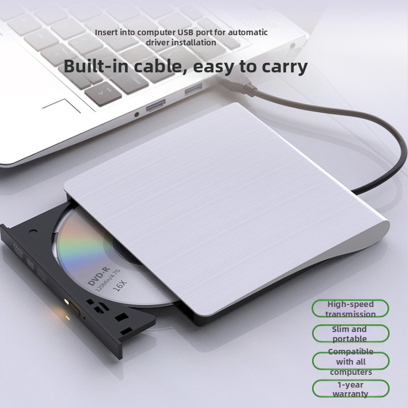 DVD външно оптично устройство, Blu-Ray USB, CD плейър без драйвери, компютър, четене на VCD, външна записвачка на оптични дискове