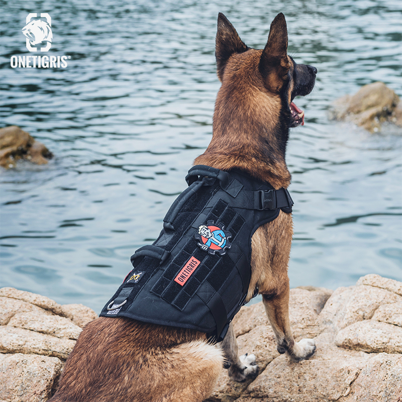One Tiger [Blasting] koera rinnarihm k9 taktikaline veojõuköis vest keskmise suurusega suurele koerale rinnal seljaga kõndimiseks koer