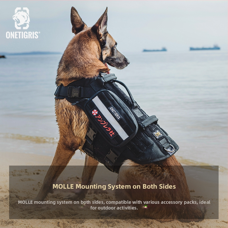 One Tiger [Blasting] koera rinnarihm k9 taktikaline veojõuköis vest keskmise suurusega suurele koerale rinnal seljaga kõndimiseks koer