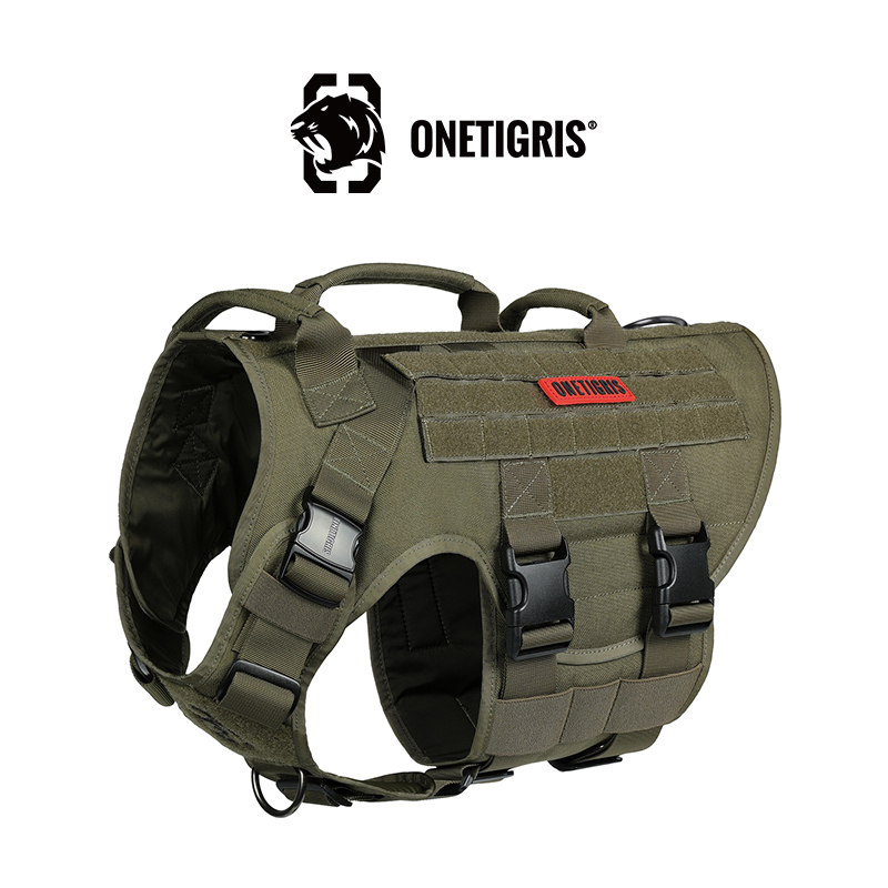 One Tiger [Blasting] koera rinnarihm k9 taktikaline veojõuköis vest keskmise suurusega suurele koerale rinnal seljaga kõndimiseks koer