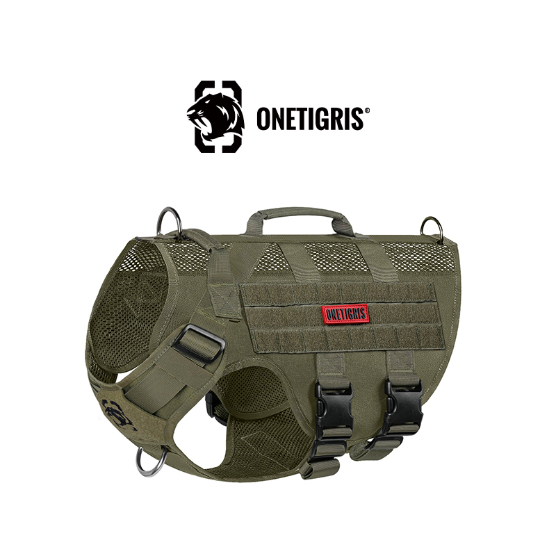 One Tiger [Blasting] koera rinnarihm k9 taktikaline veojõuköis vest keskmise suurusega suurele koerale rinnal seljaga kõndimiseks koer