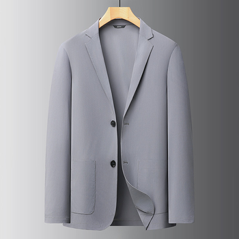 „Fat Brother 2025“ pavasario ir vasaros plonas vyriškas ledo šilko kvėpuojantis elastingas laisvalaikio kostiumas ir didelio dydžio švarkas