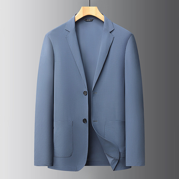 „Fat Brother 2025“ pavasario ir vasaros plonas vyriškas ledo šilko kvėpuojantis elastingas laisvalaikio kostiumas ir didelio dydžio švarkas