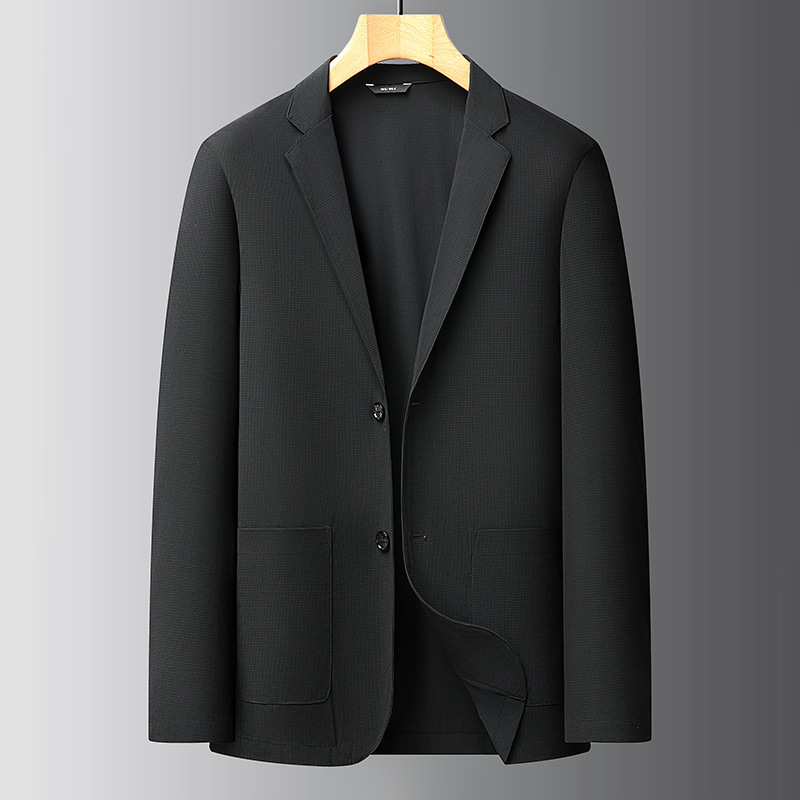 „Fat Brother 2025“ pavasario ir vasaros plonas vyriškas ledo šilko kvėpuojantis elastingas laisvalaikio kostiumas ir didelio dydžio švarkas