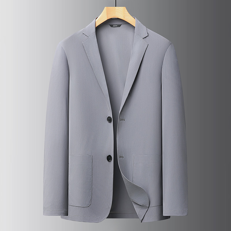 „Fat Brother 2025“ pavasario ir vasaros plonas vyriškas ledo šilko kvėpuojantis elastingas laisvalaikio kostiumas ir didelio dydžio švarkas