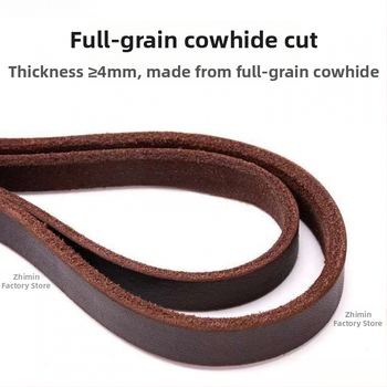 Λουρί σκύλου με στρώση κεφαλής από δέρμα αγελάδας, δερμάτινο λουρί σκύλου για μικρό, μεσαίο και μεγάλο σκύλο, αλυσίδα από δέρμα για γερμανικό ποιμενικό