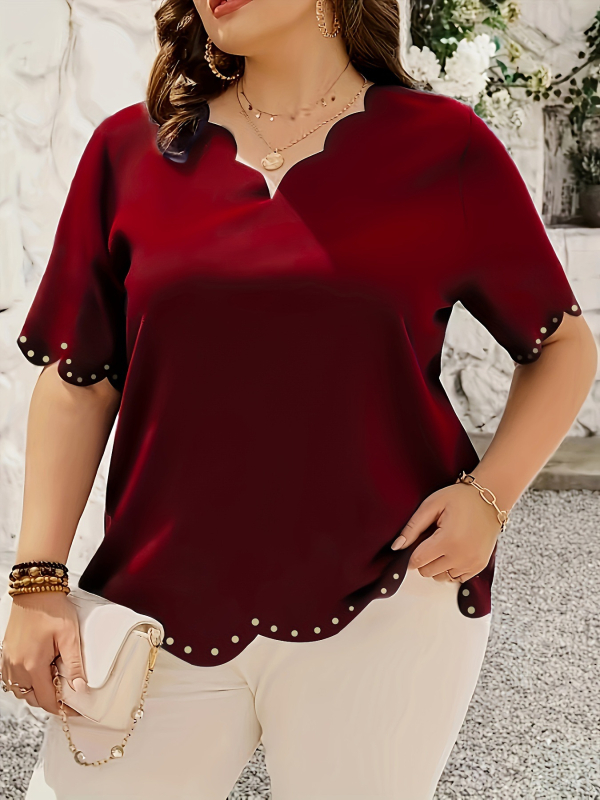 2025. aasta uus piiriülese dropshippinguga naiste suur suurus kammkarbikujulise mustriga topp, vabaaja V-kaelusega lühikeste pükste stiil