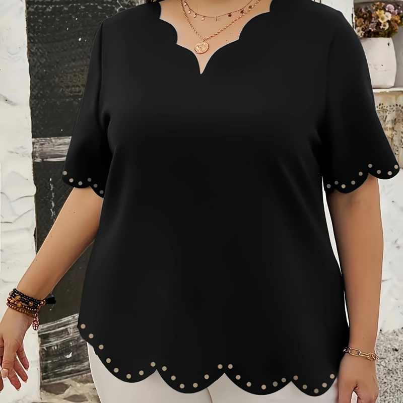 2025. aasta uus piiriülese dropshippinguga naiste suur suurus kammkarbikujulise mustriga topp, vabaaja V-kaelusega lühikeste pükste stiil