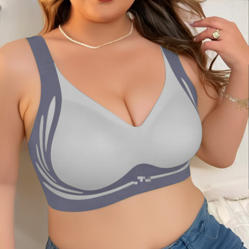 Piiriülene Euroopa ja Ameerika suur suurus õmblusteta aluspesu naistele push-up libisemisvastane suvine õhuke pull-up suurte rindadega salendav õhuke rinnahoidja