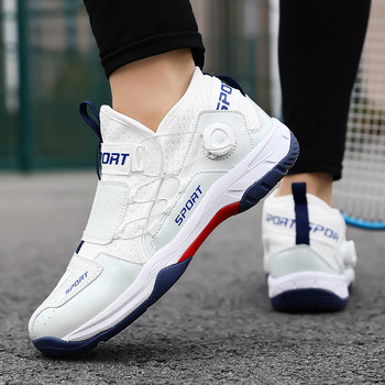 2025. gada jauni profesionālās apmācības rotējošas sprādzes pāru badmintona apavi, galda tenisa apavi, vīriešu un sieviešu sporta apavi lieliem bērnu apaviem