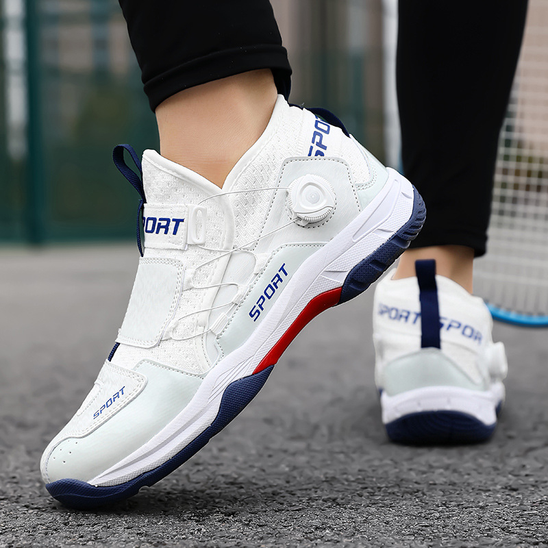 2025. gada jauni profesionālās apmācības rotējošas sprādzes pāru badmintona apavi, galda tenisa apavi, vīriešu un sieviešu sporta apavi lieliem bērnu apaviem