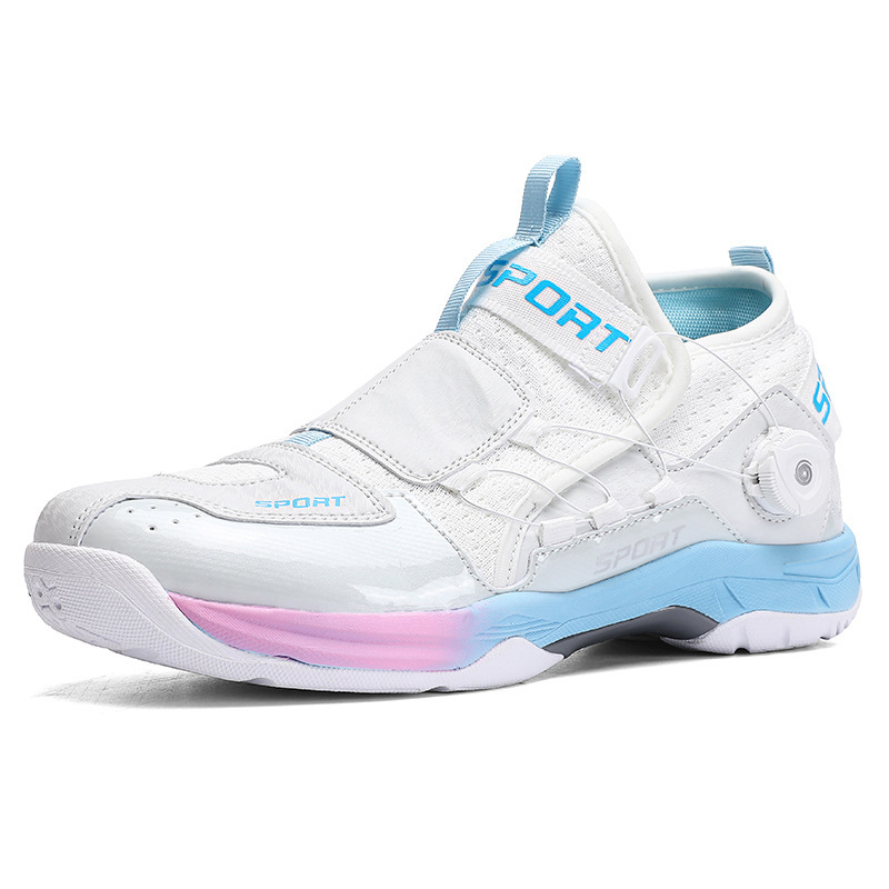 2025. gada jauni profesionālās apmācības rotējošas sprādzes pāru badmintona apavi, galda tenisa apavi, vīriešu un sieviešu sporta apavi lieliem bērnu apaviem