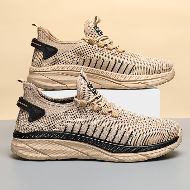 Vīriešu apavi ar starpvalstu dropshipping piegādi. Vasaras jauni, moderni apavi. Vīriešu sporta apavi, elpojoši, mīkstas zoles skriešanas apavi ar sietu un elpojošu audumu. Ikdienas skriešanas apavi.