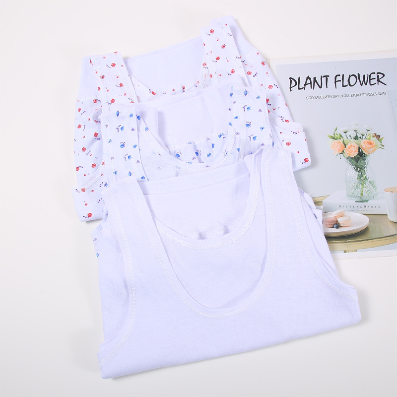 Moteriška grynos medvilnės apatinė liemenėlė vidutinio ir vyresnio amžiaus mamoms, plona liemenėlė, apatinio sluoksnio liemenėlė, palaidinės be rankovių stilius