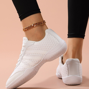 Αγωνιστική Αερόμπικ Άνοιξη Mesh Λευκό Παιδικό Μαλακό Κάτω Μαζορέτες Προπόνησης Τετράγωνο Χορού Γυμναστικής Διαγωνισμός