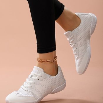 Αγωνιστική Αερόμπικ Άνοιξη Mesh Λευκό Παιδικό Μαλακό Κάτω Μαζορέτες Προπόνησης Τετράγωνο Χορού Γυμναστικής Διαγωνισμός