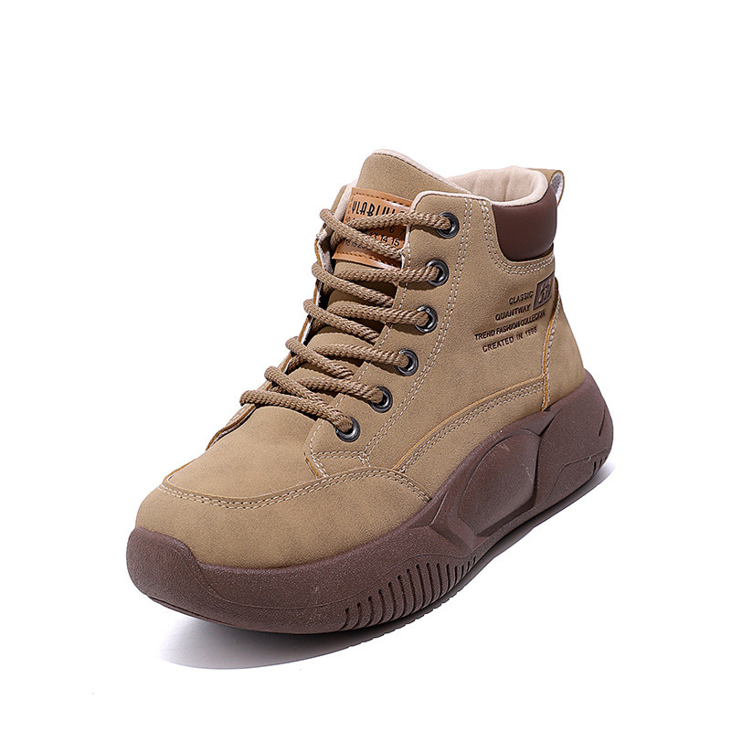 Rudens ir žiemos aukšto viršaus nišiniai platforminiai bateliai moterims, vintažiniai, universalaus dizaino, laisvalaikio, vieno sluoksnio bateliai su minkštu padu, padidinto sportiškumo madingi batai