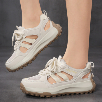 Καλοκαιρινά κοίλα αναπνεύσιμα αθλητικά γυναικεία παπούτσια, ελαφριά, άνετα και ευέλικτα μοντέρνα παπούτσια για γυναίκες, παπούτσια μεγάλου μεγέθους για τρέξιμο σε εξωτερικούς χώρους