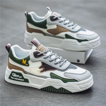 Vīriešu apavi 2024. gada jaunumi nišas Harajuku studentu ikdienas plakanie sporta apavi ar biezu zoli, paaugstinoši maizes apavi 46. izmērs