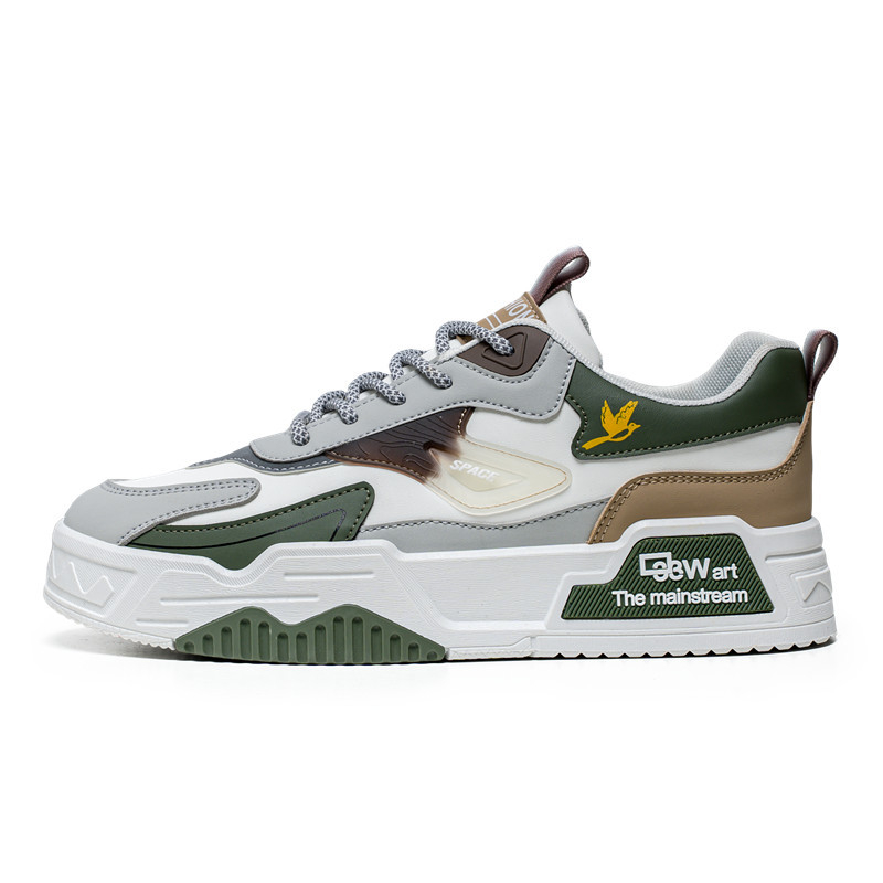 Vīriešu apavi 2024. gada jaunumi nišas Harajuku studentu ikdienas plakanie sporta apavi ar biezu zoli, paaugstinoši maizes apavi 46. izmērs