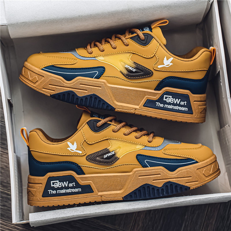 Vīriešu apavi 2024. gada jaunumi nišas Harajuku studentu ikdienas plakanie sporta apavi ar biezu zoli, paaugstinoši maizes apavi 46. izmērs
