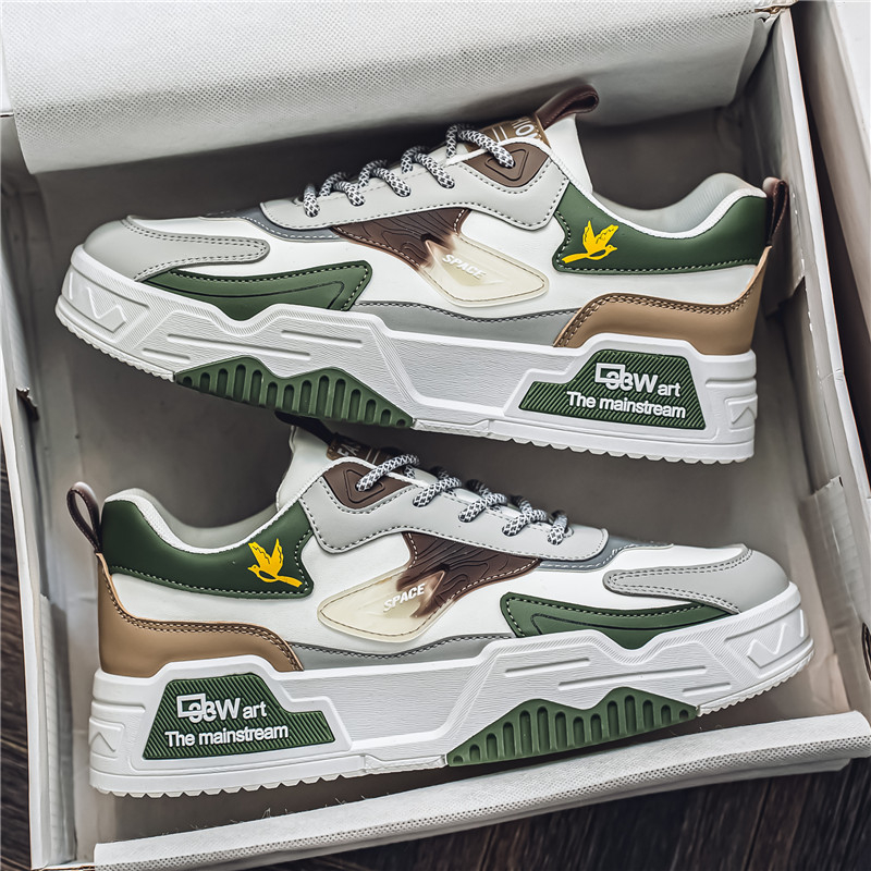 Vīriešu apavi 2024. gada jaunumi nišas Harajuku studentu ikdienas plakanie sporta apavi ar biezu zoli, paaugstinoši maizes apavi 46. izmērs