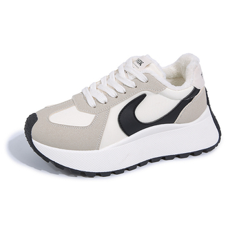 Bn001-22024 Φθινοπωρινά Γυναικεία Αθλητικά Παπούτσια με Χοντρές Σόλες και Βελούδινη Επένδυση, Casual Patchwork Παπούτσια για Φοιτητές, Αύξησης Ύψους και Αδυνατίσματος