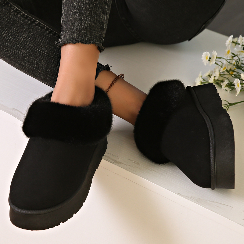 Χειμερινές μπότες χιονιού 2024, νέες γυναικείες κορεατικές εκδοχές του Joker, βελούδινα γυναικεία βαμβακερά παπούτσια με κοντό σωλήνα, φλις επένδυση, ζεστά, διασυνοριακά εκρήξεις