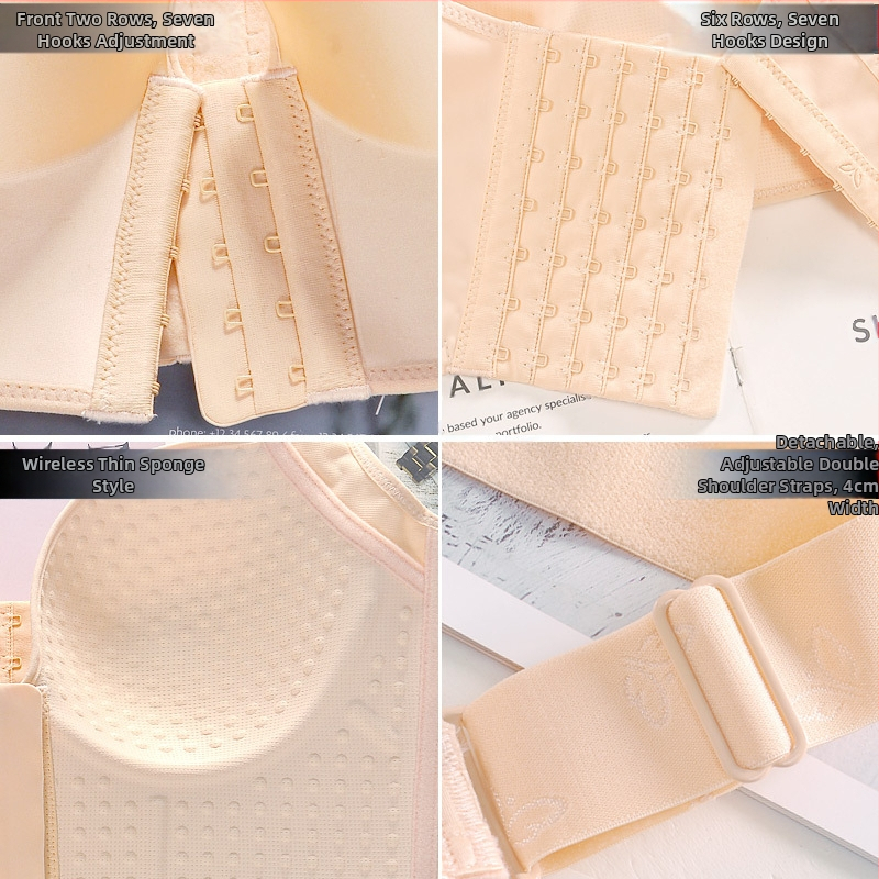 Cezhraničná predná pracka, americký chrbát, veľká veľkosť, podprsenka, sedemradová pracka, veľký hrudník, malé spodné prádlo, tenké riasenie, proti prehýbaniu, nastaviteľná