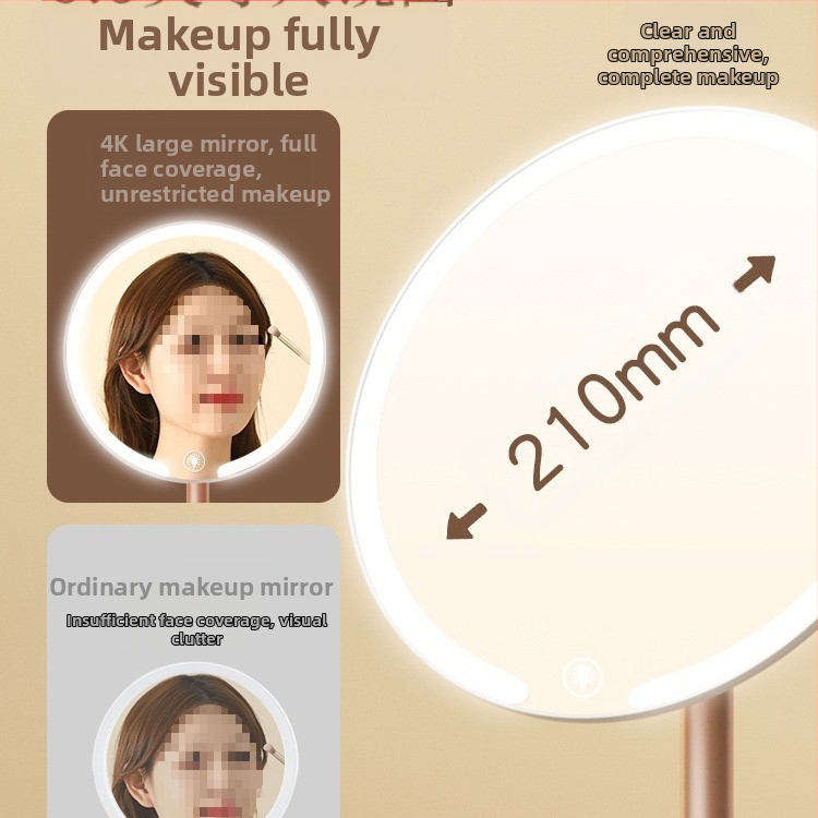 Двуосно огледало за грим с лампа, настолно, студентско, общежитие, домашен офис, LED огледало за красота, въртящо се