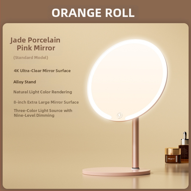 Kaheteljeline meigipeegel lambiga, lauaarvuti, üliõpilaselamu, kodukontor, LED-ilmpeegel pöörlev